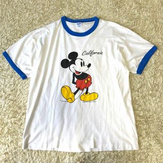 USA製  ベルバシーン ビンテージ tシャツ 半袖 リンガーt ミッキー(Tシャツ/カットソー(半袖/袖なし))