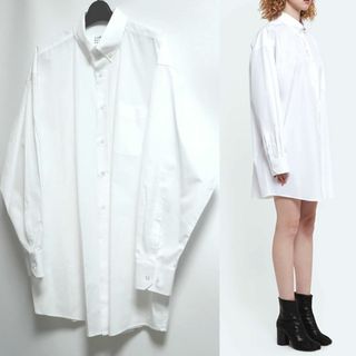 Maison Martin Margiela - 38 美品 メゾンマルジェラ コットン オーバーサイズ シャツ ワンピース 白