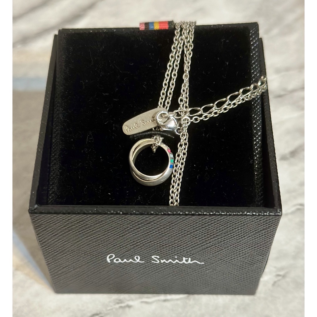 Paul Smith(ポールスミス)のポールスミス マルチストライプ フォーカラー ダブルリング ネックレス メンズのアクセサリー(ネックレス)の商品写真
