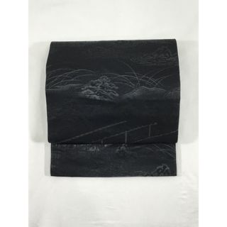 黒共袋帯/未使用品/西陣/正絹/龍安寺図/冬/美品/仕立上がり/8805(その他)