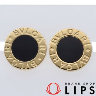 BVLGARI - ブルガリ ブルガリブルガリ オニキスピアス (ピアス:(約cm)縦1.2×横1.2×奥行1.2) K18YG 仕上げ済 美品【中古】