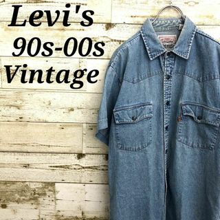 Levi's - 【k7066】希少USA古着90s00sリーバイス半袖デニムシャツオレンジタブ