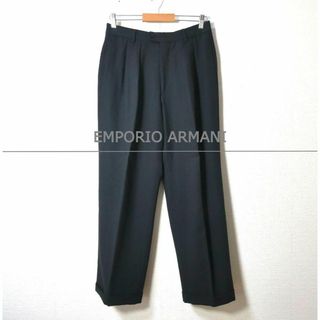 Emporio Armani - 美品 EMPORIO ARMANI イタリア製 タック 裾ダブル スラックス