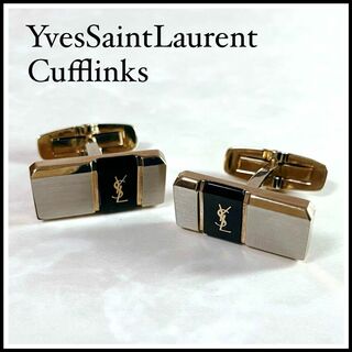 イヴサンローラン(Yves Saint Laurent)のイブサンローラン　カフス　サンローラン　ゴールド　ブラック　シルバー　ボタン(カフリンクス)