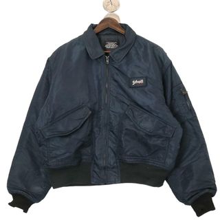 ショット(schott)のSchott ショット CWU-Rタイプ フライトジャケット 防寒 ミリタリー 紺 (メンズ M相当) 中古 古着 A0013(その他)