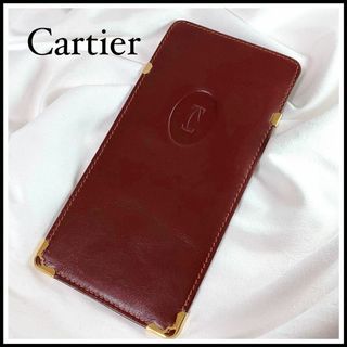 カルティエ(Cartier)のカルティエ　マストライン　メガネケース　小物ケース　ボルドー　レディース(ポーチ)