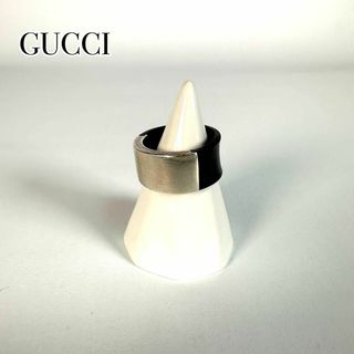 グッチ(Gucci)のGUCCI グッチ ラバーリング シルバー 925 指輪 16号 ブラック(リング(指輪))