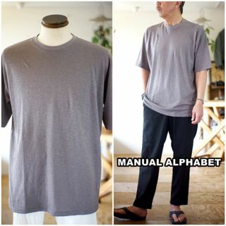 マニュアルアルファベット(MANUAL ALPHABET)のmanualalphabet マニュアルアルファベット　綿麻カットソー　M(Tシャツ/カットソー(半袖/袖なし))