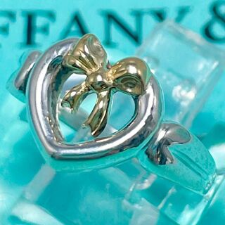 ティファニー(Tiffany & Co.)のティファニー オープン ハート コンビ リボン リング シルバー 24-341(リング(指輪))