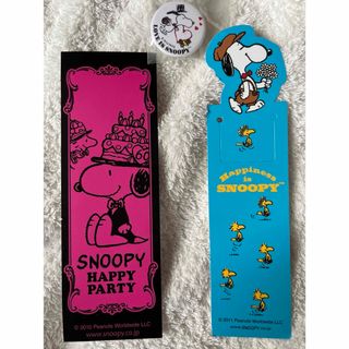 SNOOPY   スヌーピー　しおり　ブックマーカー　2枚　おまけ付(缶バッジ)