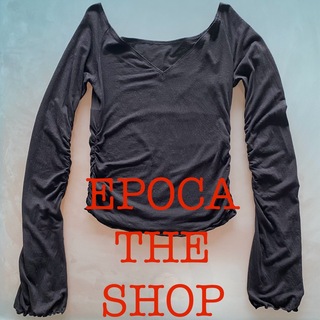 エポカザショップ(EPOCA THE SHOP)のエポカ Vカットソー EPOCA THE SHOP黒 M(カットソー(長袖/七分))