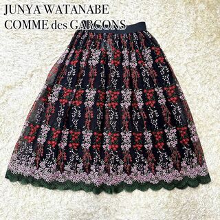 ジュンヤワタナベコムデギャルソン(JUNYA WATANABE COMME des GARCONS)のジュンヤワタナベ コムデギャルソン レース 花柄 刺繍 ロングスカート 2011(ロングスカート)