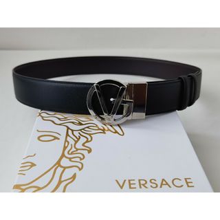 ヴェルサーチ(VERSACE)のVERSACE  ヴェルサーチェ  ベルト  シルバー ブラック  40mm(ベルト)