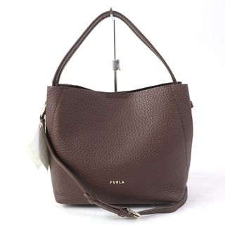 フルラ(Furla)の未使用品☆Furla フルラ ホーボー レザー 2WAY ワンショルダーバッグ ハンドバッグ ブラウン 保存袋付き 正規品 レディース 定価58,300円(ハンドバッグ)