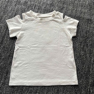 ジーユー(GU)の子供服 キッズ GU 肩出しTシャツ トップス 120(Tシャツ/カットソー)