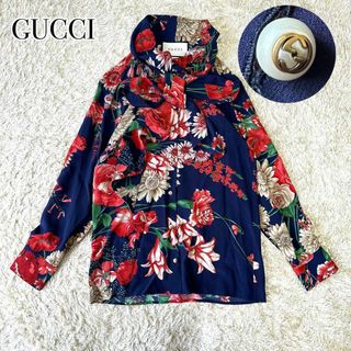 Gucci - GUCCI 18SS スプリングブーケ ボウタイ シャツ ブラウス ボタニカル