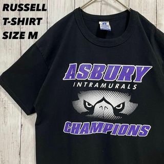 ラッセルアスレティック(Russell Athletic)のアメリカ古着　ラッセルアスレチック　プリントTシャツ　サイズM黒ユニセックス夏物(Tシャツ/カットソー(半袖/袖なし))