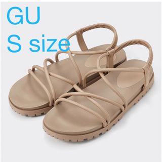 ジーユー(GU)のGU  ナローストラップフラットサンダル　ベージュ　S  22.5 夏の必需品　(サンダル)