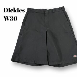 ディッキーズ(Dickies)のディッキーズ　ワークパンツ　ハーフパンツ　ショートパンツ　古着　ブラック　W36(ショートパンツ)