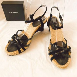 シャネル(CHANEL)のシャネルCHANEL クロスストラップサンダル23.5cm レディースブランド靴(サンダル)