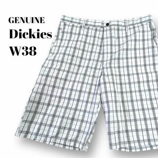 ディッキーズ(Dickies)のGENUINE Dickies　ワークパンツ　ハーフパンツ　古着　白黒　W38(ショートパンツ)