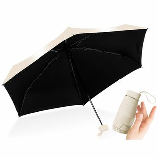 【色: ベージュ】超軽量222g スマホサイズ【1年中使える晴雨両用】完全遮光 (その他)