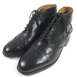 良品□Tricker‘s トリッカーズ レザー JACK COLLECTION ウィングチップ レースアップ チャッカーブーツ アンクルブーツ ブラック 7 1/2 JP約26cm相当 イングランド製 メンズ(ブーツ)