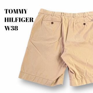 トミーヒルフィガー(TOMMY HILFIGER)のトミーヒルフィガー　コットンショートパンツ　古着　オレンジ　W38(ショートパンツ)