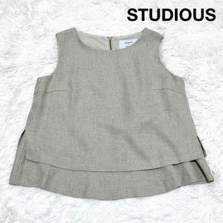 ステュディオス(STUDIOUS)のSTUDIOUS ノースリーブ トップス ベージュ(カットソー(半袖/袖なし))