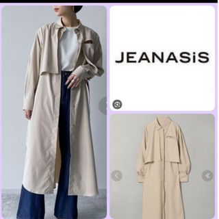 ♡JEANASIS レイヤーシャツロングワンピース長袖ベージュはおりアウター春秋