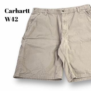 カーハート(carhartt)のカーハート　ワークパンツ　ショートパンツ　ダック地　古着　ベージュ系　W42(ショートパンツ)