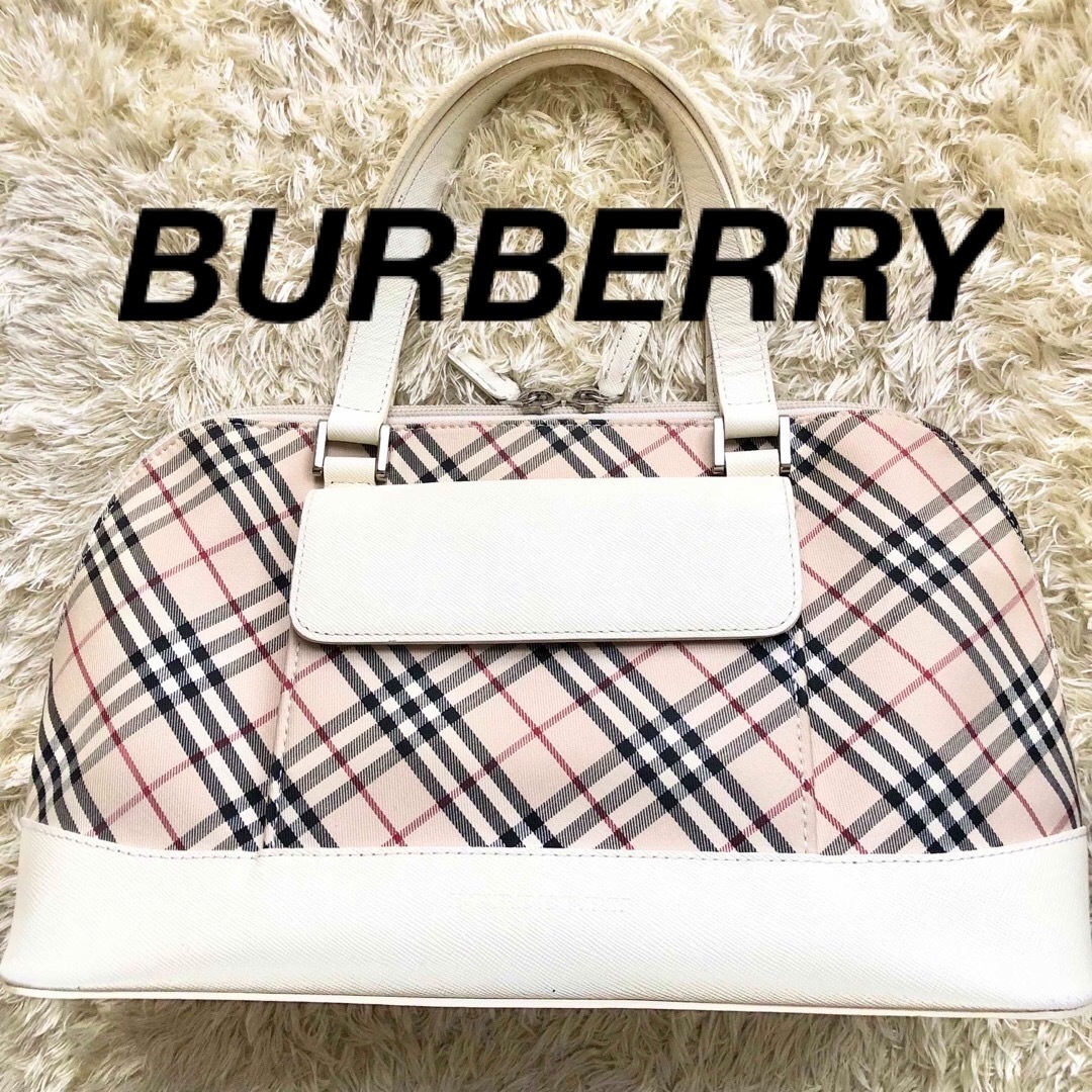 BURBERRY バーバリー ハンドバック キャンバス ベージュ 白ノバ BURBERRY バーバリー ハンドバック キャンバス ベージュ 白ノバ