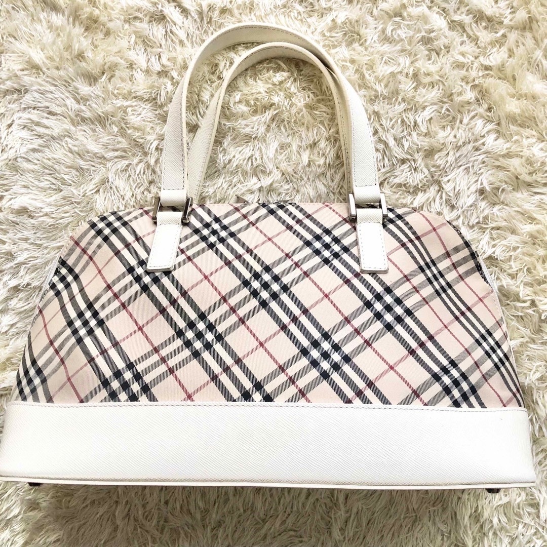 BURBERRY バーバリー ハンドバック キャンバス ベージュ 白ノバ BURBERRY バーバリー ハンドバック キャンバス ベージュ 白ノバ