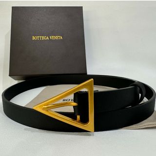 Bottega Veneta - BOTTEGA VENETA トライアングルバックル レザー ベルト ゴールド