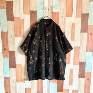 サンタモニカ(Santa Monica)の古着 vintage old VALENTINO バンドカラーシャツ y2k(シャツ/ブラウス(半袖/袖なし))