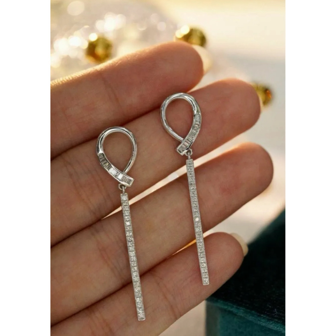▽天然ダイヤモンドピアス0.5ct k18 バーピアス アクセサリー ▽天然ダイヤモンドピアス0.5ct k18 バーピアス アクセサリー