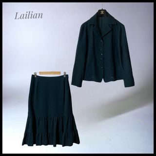 leilian - 【Lailian】  美品 ワッフル ジャケット風ブラウス×ティアードスカート