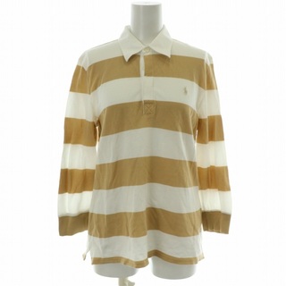 ラルフローレン(Ralph Lauren)のラルフローレン GOLF ポロシャツ ロゴ 刺繍 鹿の子 LG 白 茶(ポロシャツ)