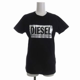 ディーゼル(DIESEL)のディーゼル Tシャツ カットソー 半袖 ロゴ XS 黒 ブラック シルバーカラー(Tシャツ(半袖/袖なし))