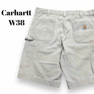 カーハート(carhartt)のカーハート　ペインターショーツ　ダック地　古着　ライトベージュ　W38(ショートパンツ)