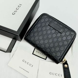 Gucci - 【未使用級美品・付属品完備】グッチ 折り財布 マイクロシマ GG ラウンドジップ