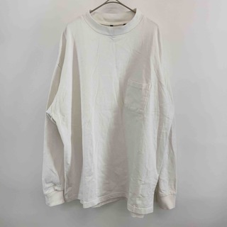 HALHAM ハルハム メンズ Tシャツ 長袖 シンプル ホワイト ポケット付き(Tシャツ/カットソー(七分/長袖))