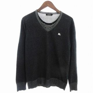 バーバリーブラックレーベル(BURBERRY BLACK LABEL)のバーバリーブラックレーベル ニット セーターフェイクレイヤード グレー 2 M(ニット/セーター)