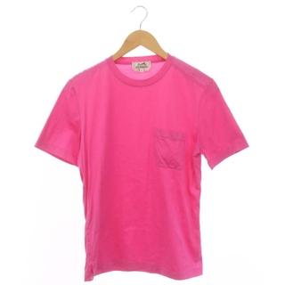 エルメス HERMES ポケット付半袖Tシャツ カットソー XS ピンク