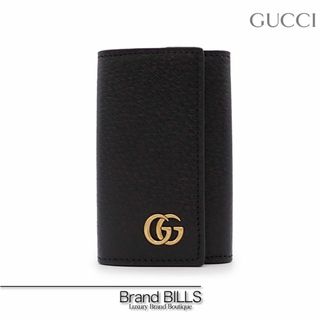 グッチ(Gucci)の新品 グッチ GGマーモント 6連 キーケース 435305 レザー ブラック ゴールド金具 ユニセックス(キーケース)