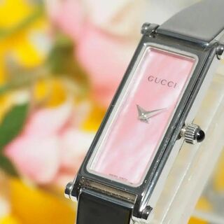 グッチ(Gucci)のグッチ ピンクシェル文字盤 ブレスレット 腕時計 カード 外箱 内箱  C264(腕時計)