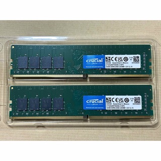 クルーシャル(crucial)の64GBメモリ（32GB×2） DDR4-2666 (PC4-21300)  (PCパーツ)