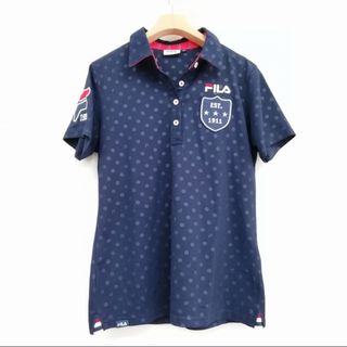 フィラ(FILA)の美品 GOLF ポロシャツ ネイビー ゴルフ ゴルフウェア ポロシャツ  ドット(ポロシャツ)