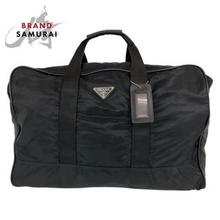 プラダ(PRADA)のPRADA プラダ テスート 三角ロゴプレート ブラック 黒 シルバー金具 ナイロン /レザー ボストンバッグ ハンドバッグ 男女兼用 メンズ 405994 【中古】(ボストンバッグ)