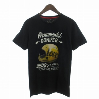 デウスエクスマキナ Tシャツ カットソー 半袖 クルーネック 黒 XS ■SM1(Tシャツ/カットソー(半袖/袖なし))